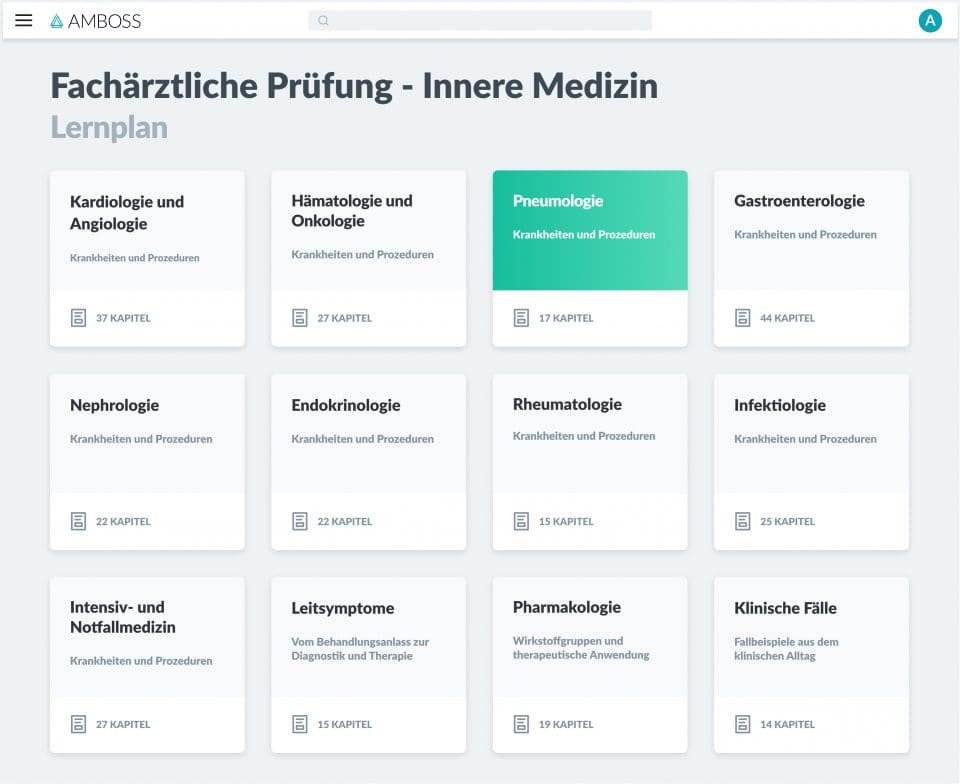 Amboss 50 Tage Lernplan Lernplan Facharztprüfung: Innere Medizin | AMBOSS